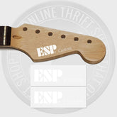ESP Custom Waterslide Guitar Neck Headstock Decals (WHITE) Set of 2