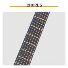 No logo Matte Black 30-inch Round Acoustic Guitar with Picks, Strings, Capo, Case, Tuner, and Strap