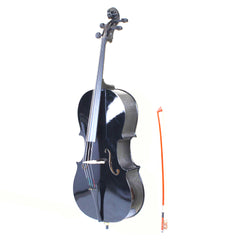 4/4 Wood Cello Bag Bow Rosin Bridge Black