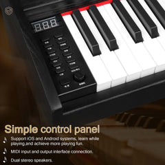No logo 61 Key Piano Semi-Weighted Standard Keyboards Digital Piano with Furniture Stand,MIDI Bluetooth, Headphone,for Piano Lover Black color
