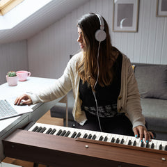 No logo 88 Key Standard Full Weighted Keyboards Digital Piano with Metal Stand, Power Adapter, Triple Pedals, Headphone,for All Experience Levels Black Walnut