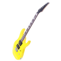 No logo Novice Entry Level 170 Electric Guitar HSH Pickup Bag Strap Paddle Rocker Cable Wrench Tool Yellow