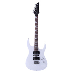 No logo Novice Entry Level 170 Electric Guitar HSH Pickup Bag Strap Paddle Rocker Cable Wrench Tool White