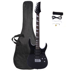 No logo Novice Entry Level 170 Electric Guitar HSH Pickup Bag Strap Paddle Rocker Cable Wrench Tool Black