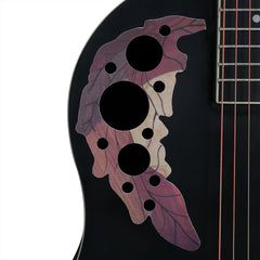 No logo 41 inch Cutawary Round Back Acoustic Guitar Spruce Top Grape Hole Black