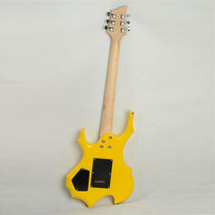 Novice Flame Shaped Electric Guitar HSH Pickup Bag Strap Paddle Rocker Cable Wrench Tool Yellow
