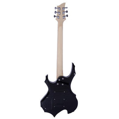 No logo Novice Flame Shaped Electric Guitar HSH Pickup Bag Strap Paddle Rocker Cable Wrench Tool Black