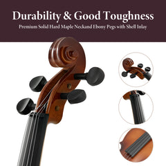 Professional 4/4 Full Size Violin Set - Durable, Lightweight Design with Stable Rich Sound, Smooth Finish & Complete Accessories, Ideal Unique Gift for Musicians