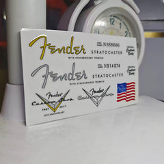 Fender Electric Guitar Head Logo Water Transfer Tearable Film UV Stickers - ST54-60