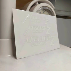 AtelierZ Bass Neck Logo UV Sticker White, Tear Off Film To Leave Words