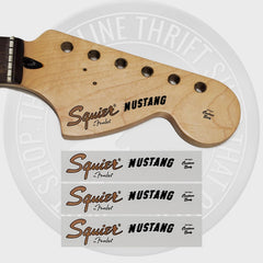 Have one to sell? Sell one like this Sell something else  Share Squier by Fender Mustang Waterslide Guitar Neck Headstocks Decals (Set of 3)