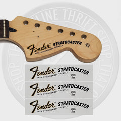 Fender 70's Strat Waterslide Guitar Headstock Decals (Set of 3)