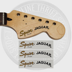 Have one to sell? Sell one like this Sell something else  Share Squier by Fender Jaguar Waterslide Guitar Neck Headstocks Decals (Set of 3)