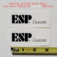 ESP Custom Waterslide Guitar Neck Headstock Decals (WHITE) Set of 2
