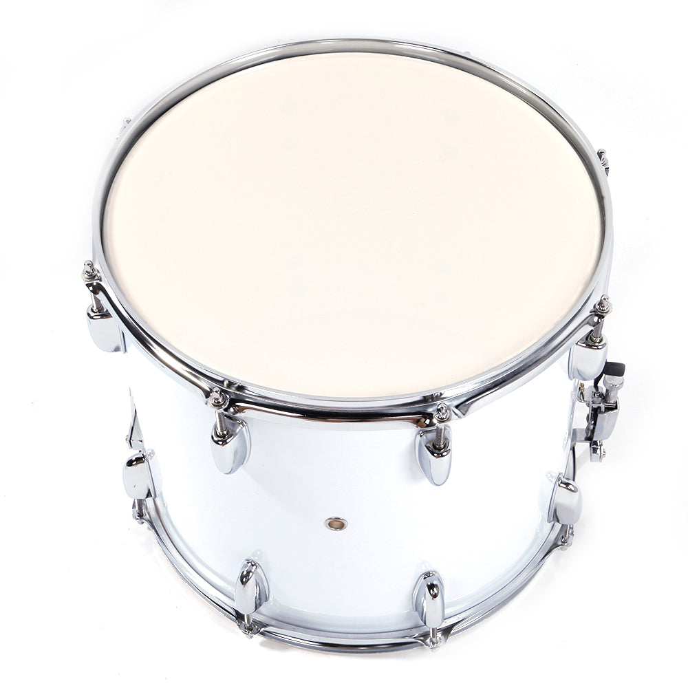 Szzzp 14 x10 inches Marching Drum Drumsticks Key Strap White