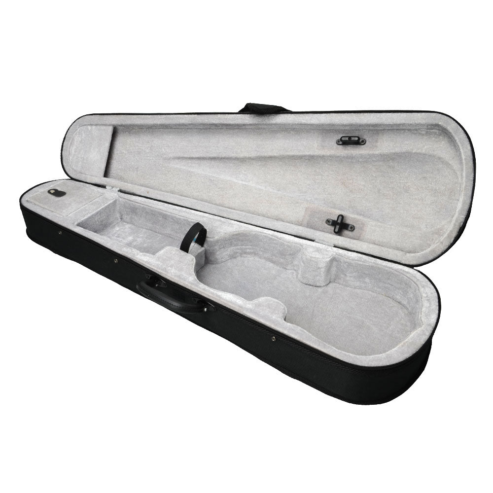 Szzzp Durable Cloth Fluff Triangle Shape Case with Silver Gray Lining for 4/4 Violin Black