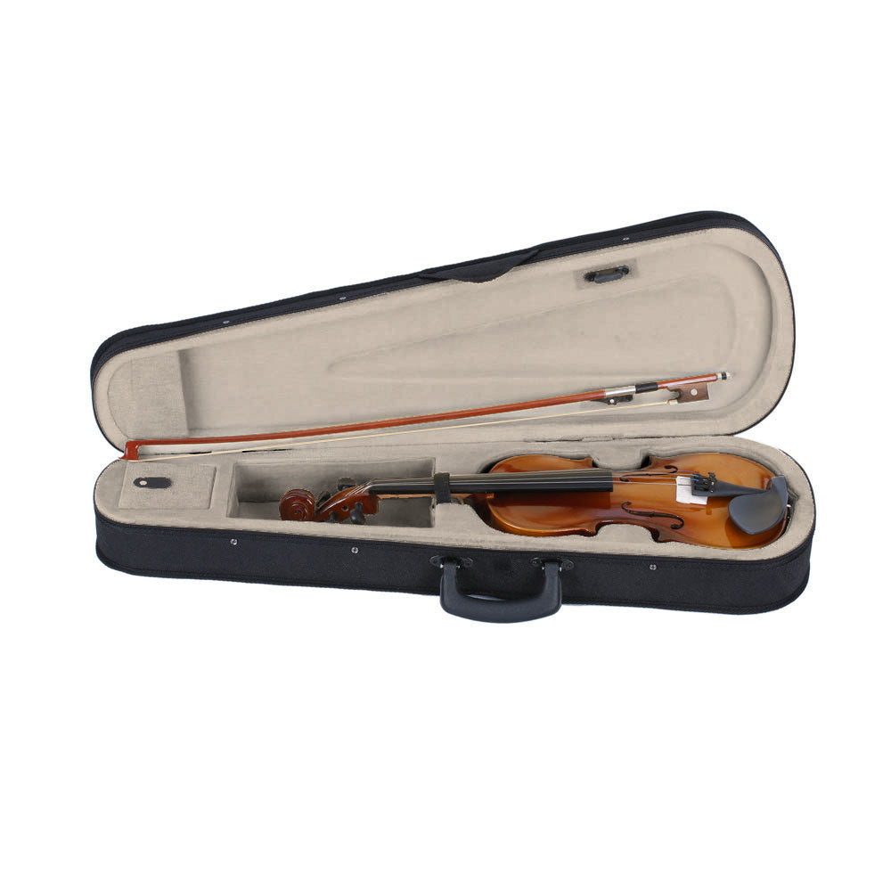 Szzzp 3/4 Acoustic Violin Case Bow Rosin Natural