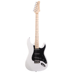 Szzzp ST Stylish Electric Guitar with Black Pickguard - White
