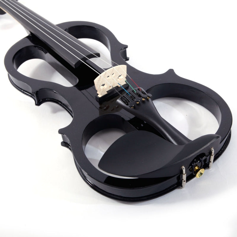 Glarry GV502 4/4 Acoustic Silent Electric Violin with Headphone - Black