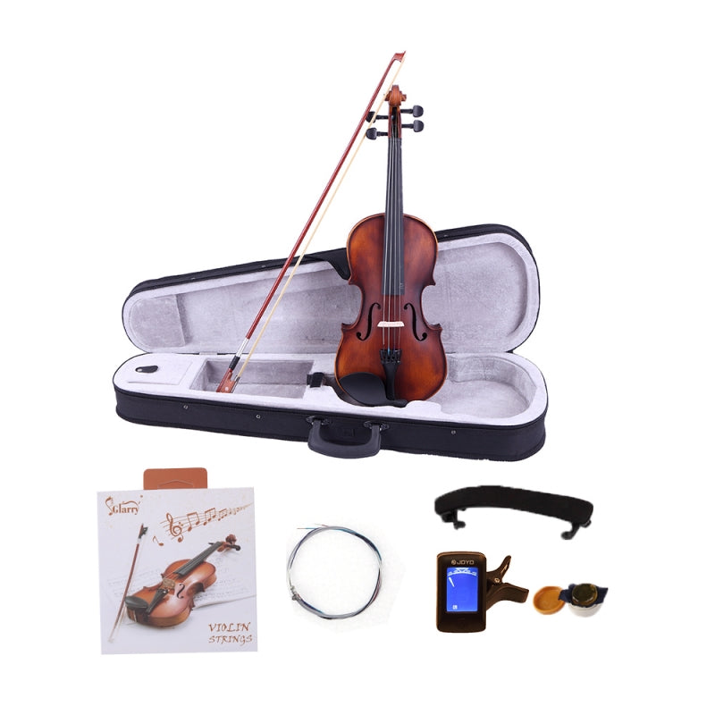 Glarry GV200 4/4 Antiqued Matte Solid Wood Violin