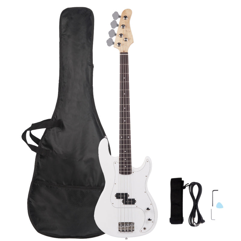 Glarry GP Electric Bass Guitar - White