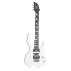 Glarry 36inch Burning Fire Style Electric Guitar - White