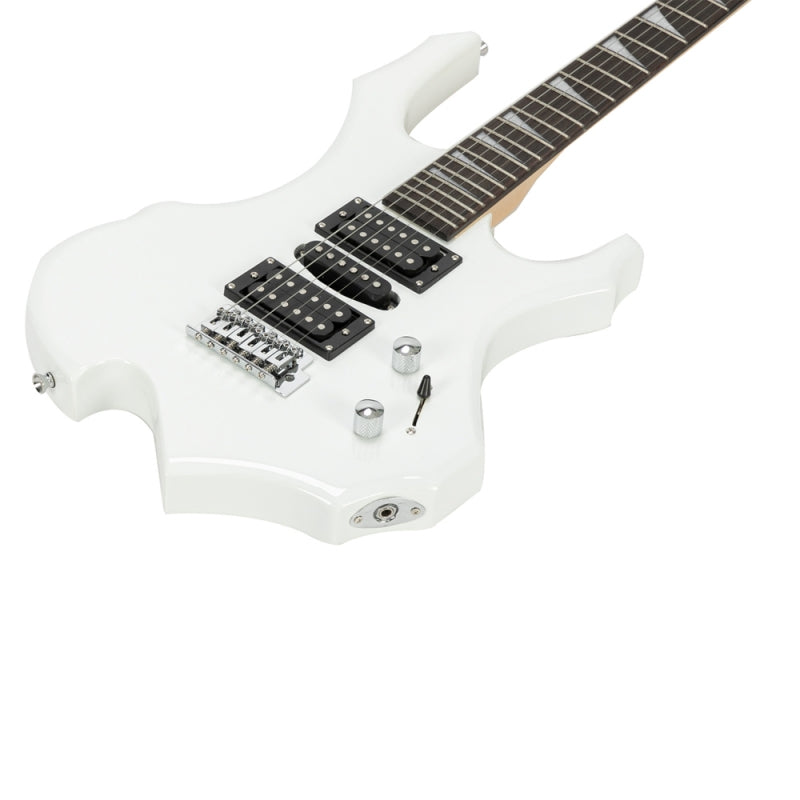 Glarry 36inch Burning Fire Style Electric Guitar - White