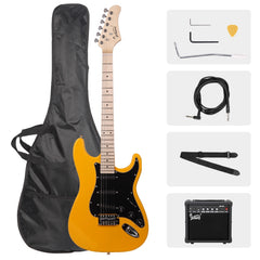 Glarry GST Electric Guitar w/20W Amplifier - Yellow