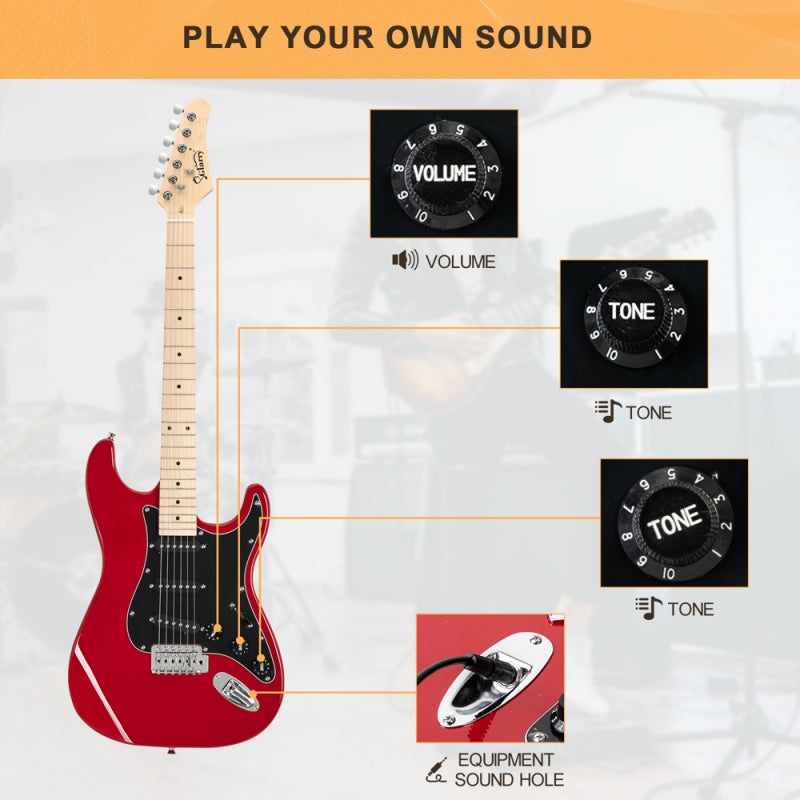 Glarry GST Electric Guitar - Red