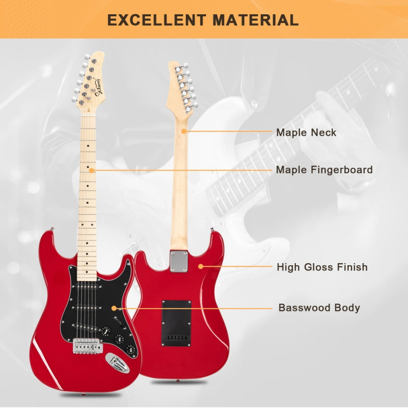 Glarry GST Electric Guitar - Red