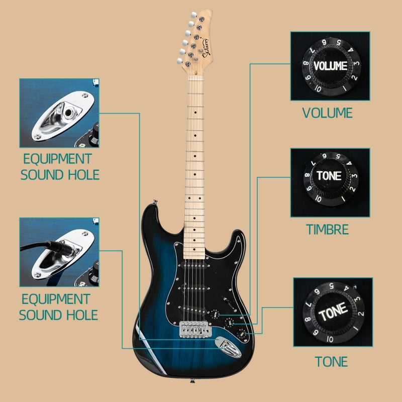 Glarry GST Electric Guitar - Blue