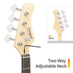Glarry GP Electric Bass Guitar - Burlywood