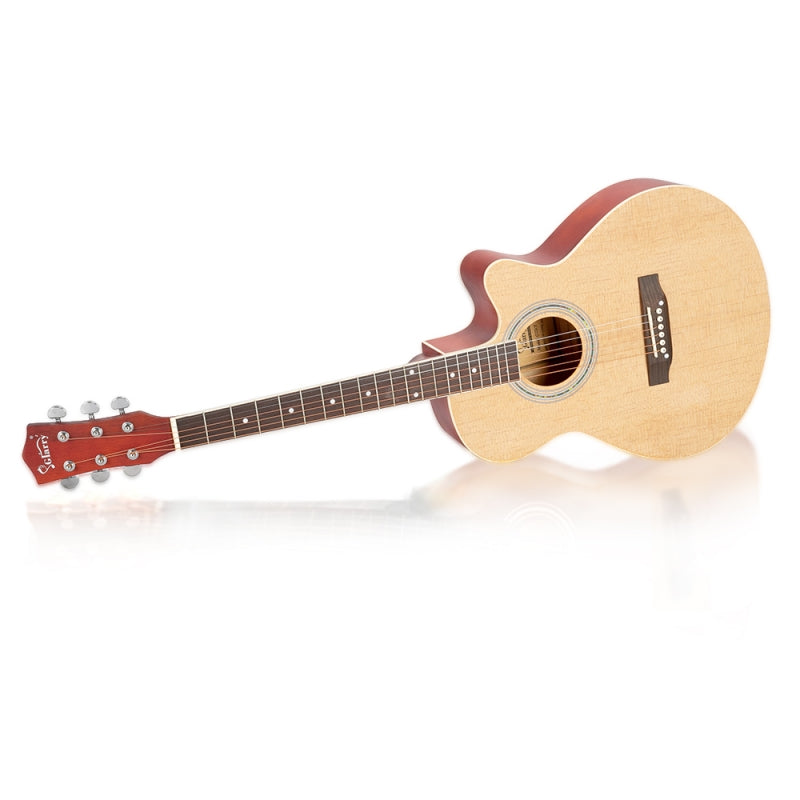 Glarry GT501 40 Inch Cutaway Auditorium Acoustic Guitar Matte Spruce Front Folk - Burlywood