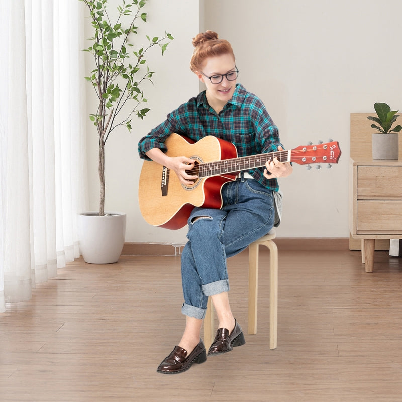 Glarry GT501 40 Inch Cutaway Auditorium Acoustic Guitar Matte Spruce Front Folk - Burlywood