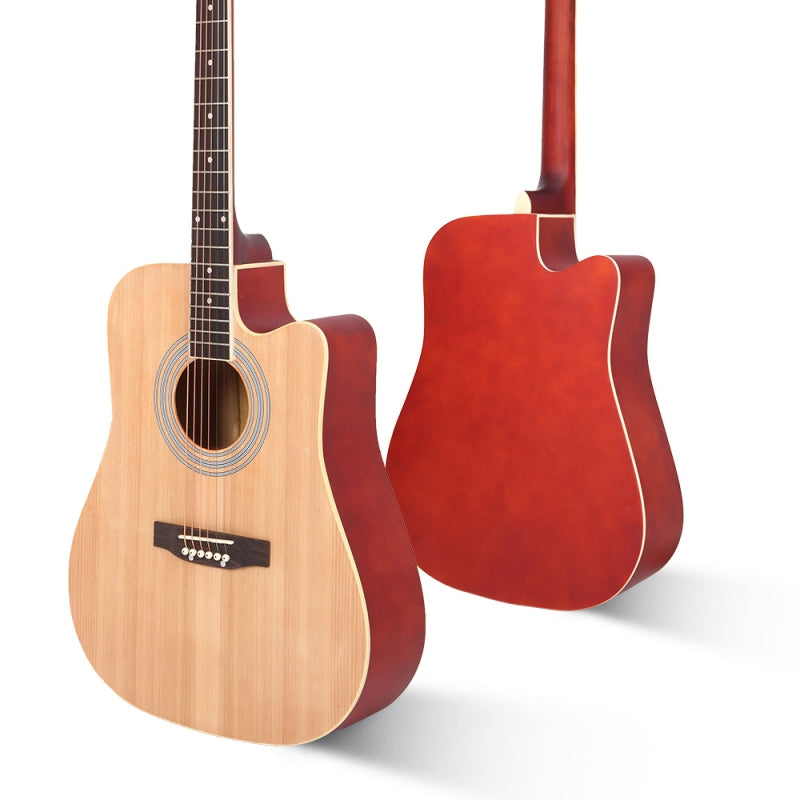 Glarry GT502 41 Inch Matte Cutaway Dreadnought Spruce Front Acoustic Guitar - Burlywood