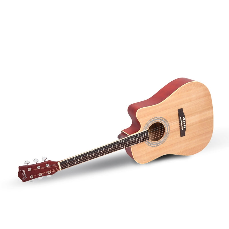 Glarry GT502 41 Inch Matte Cutaway Dreadnought Spruce Front Acoustic Guitar - Burlywood