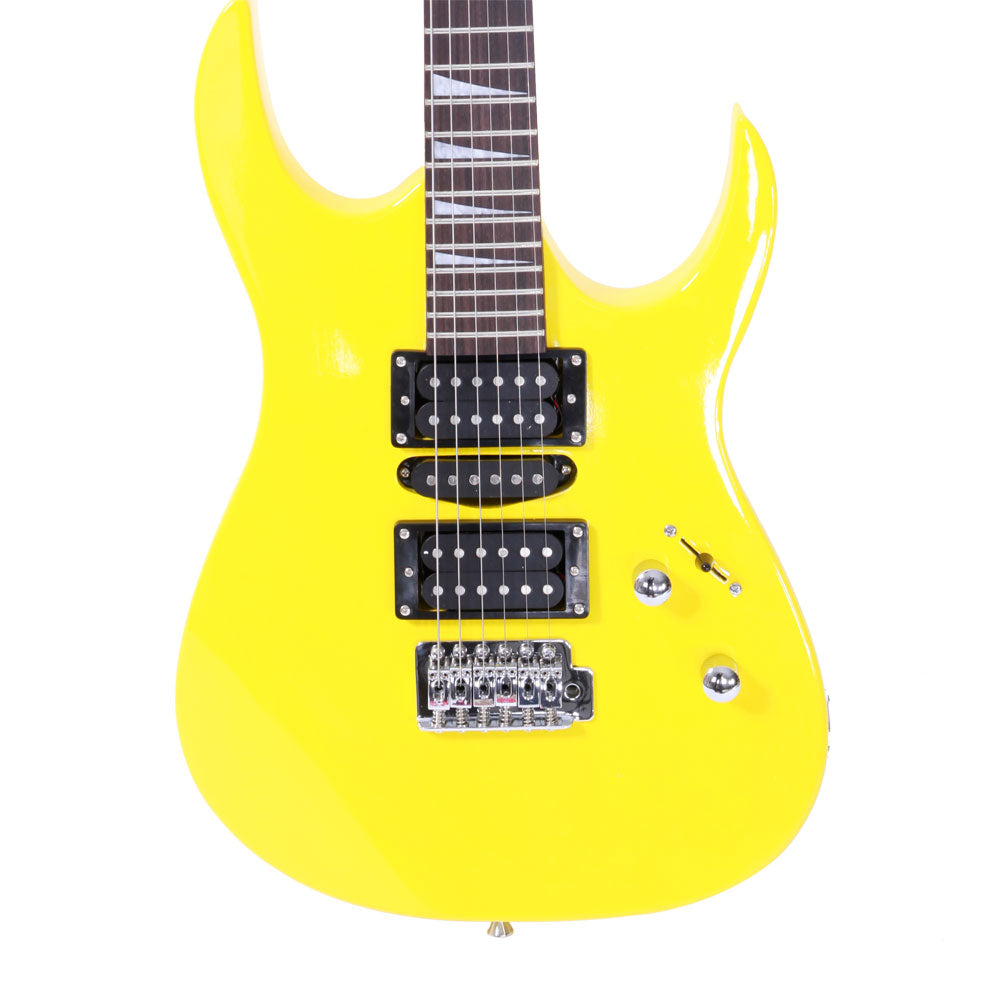 Szzzp Novice Entry Level 170 Electric Guitar HSH Pickup Bag Strap Paddle Rocker Cable Wrench Tool - Yellow