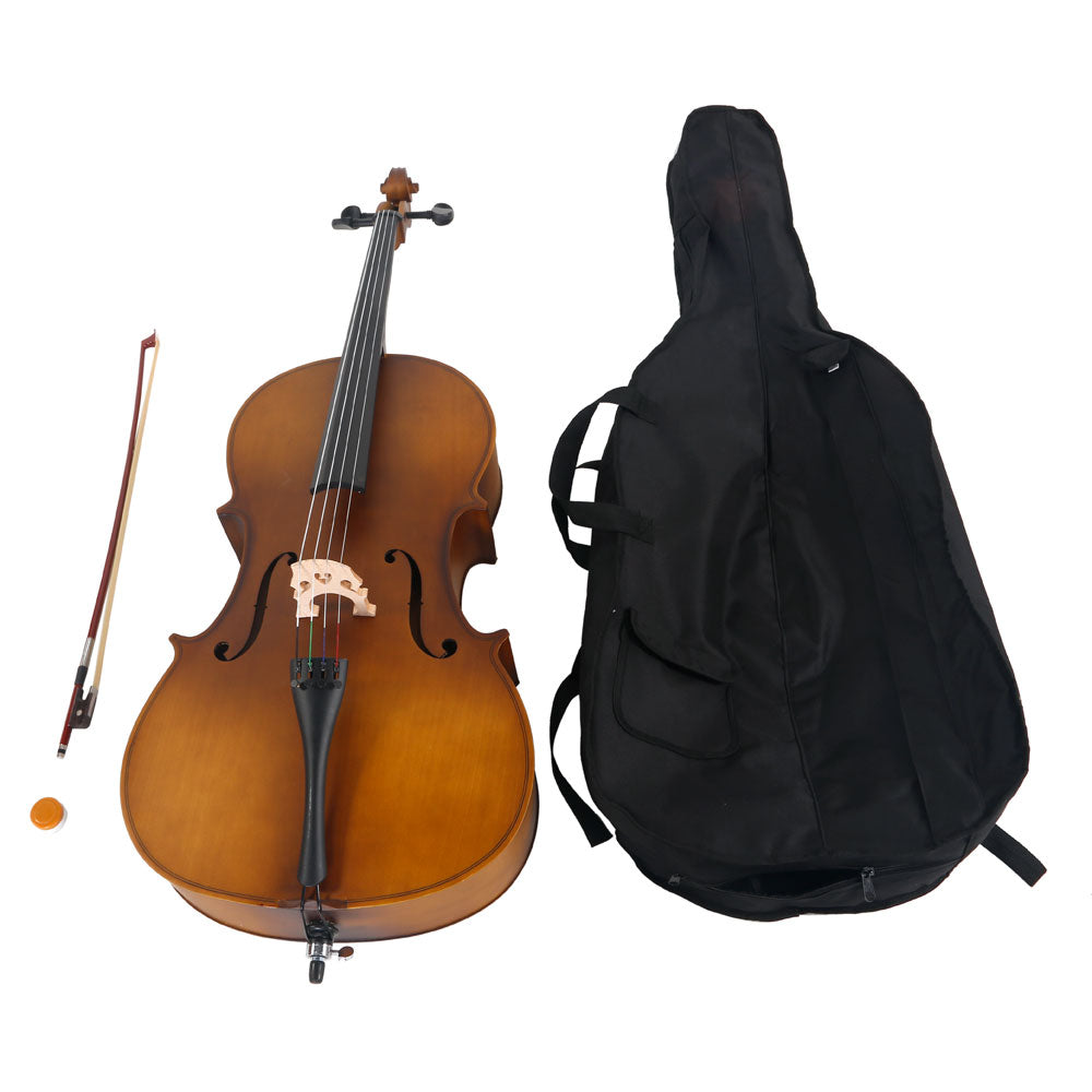 Szzzp 4/4 Acoustic Cello Case Bow Rosin Wood