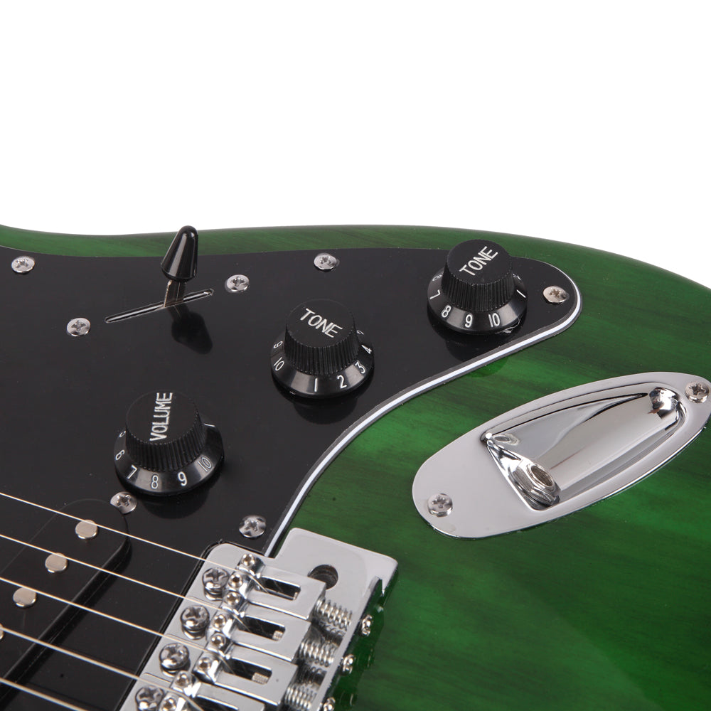 Szzzp ST Stylish Green Electric Guitar with Black Pickguard
