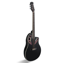 Szzzp 41 inch Cutawary Round Back Acoustic Guitar Spruce Top Grape Hole - Black