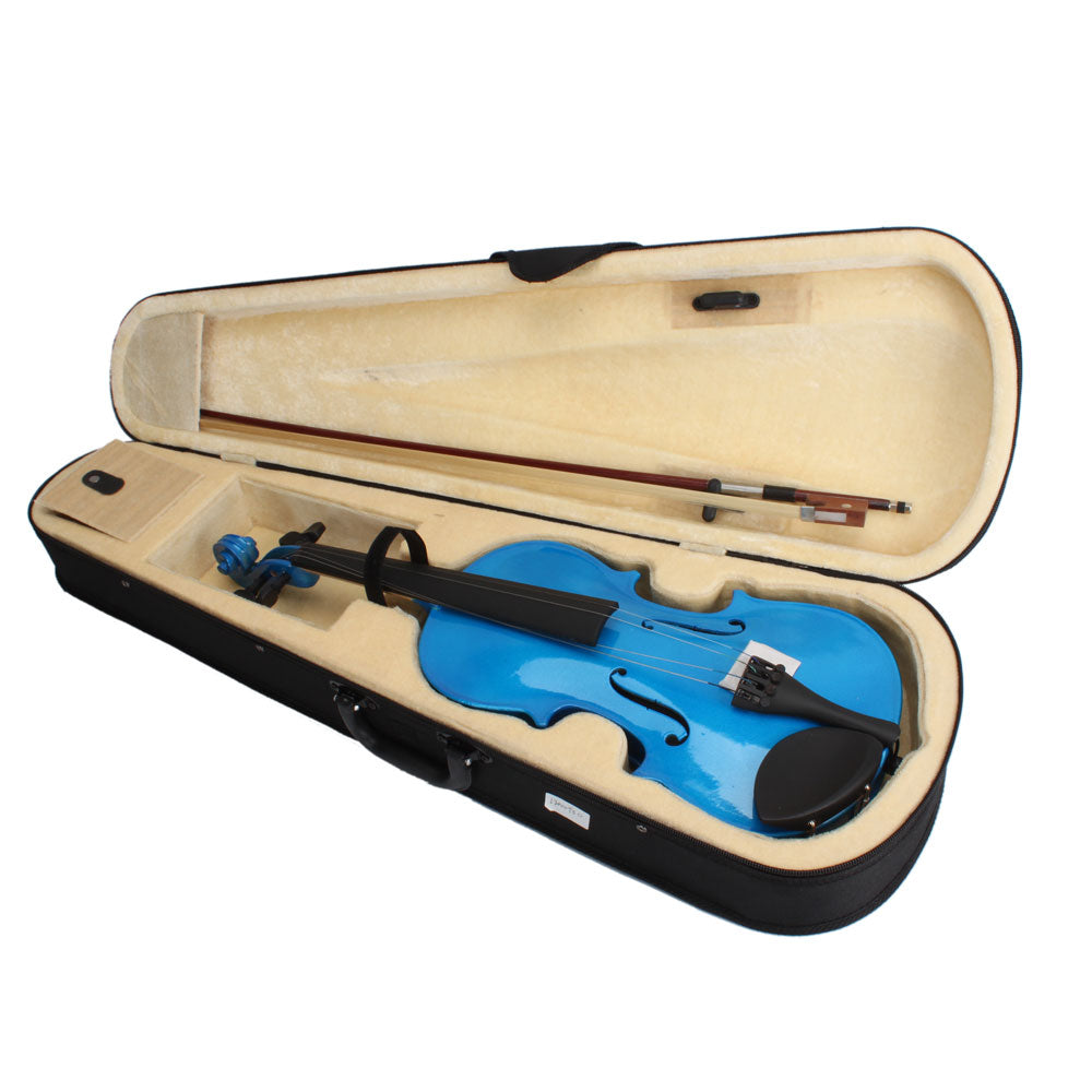 Szzzp 4/4 Acoustic Violin Case Bow Rosin Dark Blue