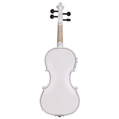 GV102 4/4 Solid Wood EQ Violin Case Bow Violin Strings Shoulder Rest Electronic Tuner Connecting Wire Cloth White