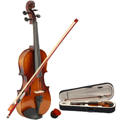 New 1/2 Acoustic Violin Case Bow Rosin Natural