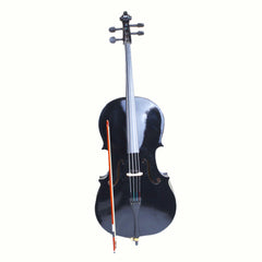 4/4 Wood Cello Bag Bow Rosin Bridge Black