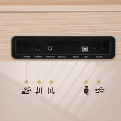 No logo 88 Key Standard Full Weighted Keyboards Digital Piano with Metal Stand, Power Adapter, Triple Pedals, Headphone，for All Experience Levels Natural Technology Wood Color