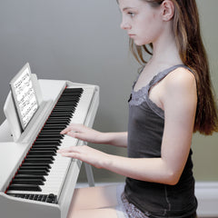 No logo 88 Key Standard Full Weighted Keyboards Digital Piano with Metal Stand, Power Adapter, Triple Pedals, Headphone，for All Experience Levels White
