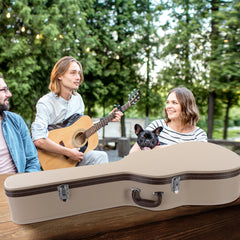 39" Classical Guitar Hard Case Microgroove Flat Beige