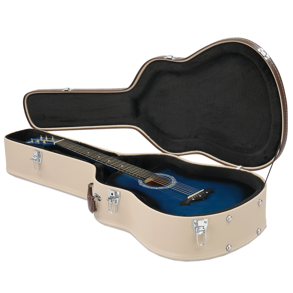 39" Classical Guitar Hard Case Microgroove Flat Beige