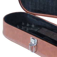 Hard-Shell Electric Guitar Case for GLP Style Electric Guitar Bulge Surface Brown