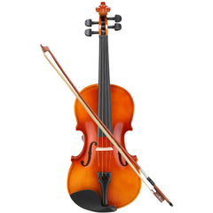 GV100 1/8 Acoustic Solid Wood Violin Case Bow Rosin Strings Shoulder Rest Natural